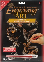 Copper Foil Engraving Art Kit 8&quot;X10&quot;-Hummingbird Trio. - $12.53