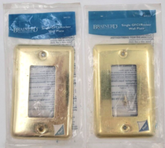 Lot of 2 Brainerd Single GFCI Electrical Metal Gold Rocker Wall Plate 64122 - £9.43 GBP