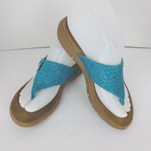 A2 by Aerosoles Wipline Flip Flop Sandals Teal Blue Turquoise Slip On Size 6.5 M - £27.96 GBP
