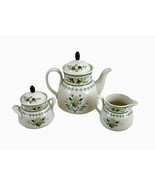 Royal Doulton Provencal Pattern England Tea Pitcher Sugar Bowl Creamer T... - $189.11