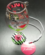 Lolita Christmas Ornament Girlfriends Rule Mini Wine Glass Hand Painted Boxed - £15.92 GBP