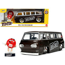 1965 Ford Econoline Bus Brown Metallic and Silver with Red M&M's Diecast Figu... - $48.07