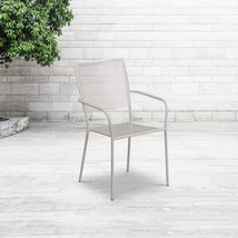 Gray Square Back Patio Chair CO-2-SIL-GG - £74.06 GBP