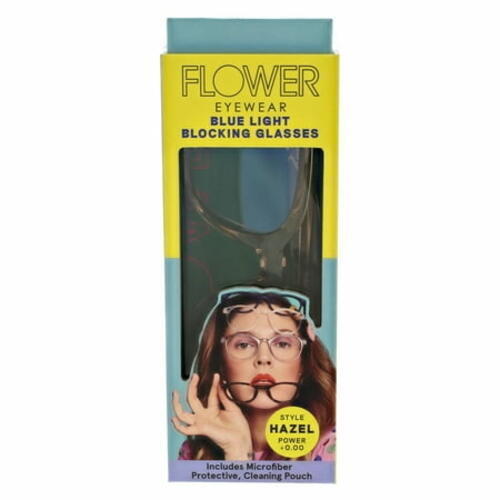 Flower Eyewear Blue Light Blocking Glasses, Style Hazel Crystal Blush - $9.06