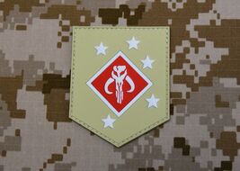 Tan 3D PVC Mandalorian Raider Patch GITD Star Wars MARSOC USMC Boba Fett... - $8.95