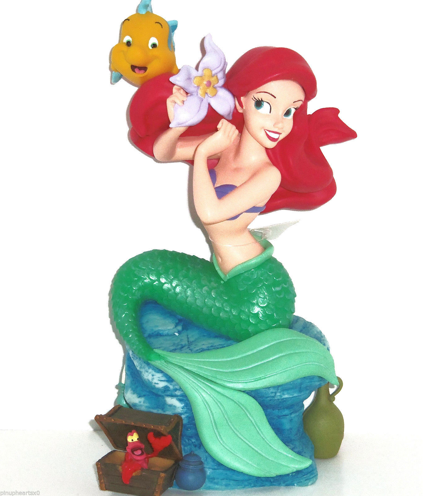 Primary image for Disney Princess Ariel Music Box Little Mermaid Flounder  Figurine Theme Parks 