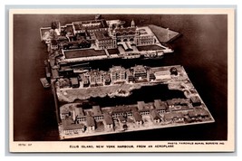 RPPC Airplane View Ellis Island New York NY UNP Postcard Q23 - £3.84 GBP
