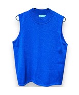 1990s LG Metallic Blue Sweater Vest Sleeveless Blouse Allison Daley Spar... - $30.99