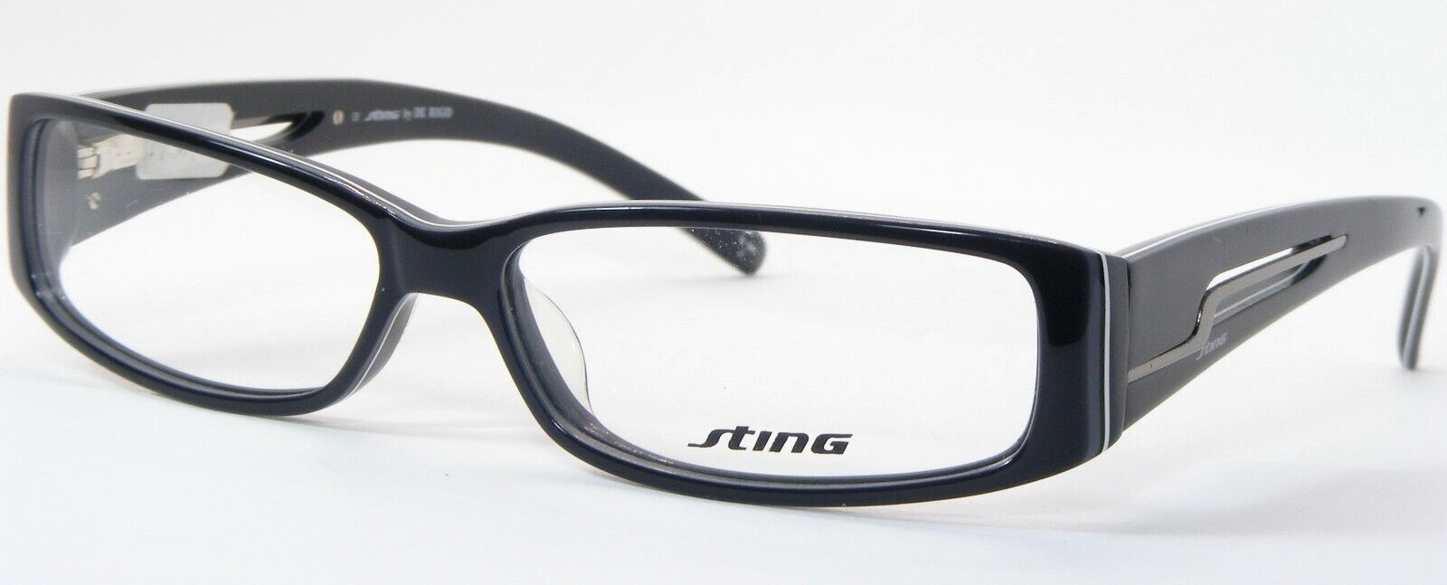 STING by DE RIGO VS6353 09WR Black /White /Silver EYEGLASSES GLASSES 54-... - $67.66