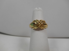 Tiffany &amp; Co 18K Gold Signature X Kiss Rare Wide Band Ring Sz 5 EUC - £910.06 GBP