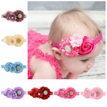 8 Pcs Toddlers Hair Accessories Handmade Diamond Flower Headbands for Baby Girls - £11.97 GBP