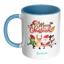 Custom Merry Christmas Blue Accent Coffee Mug Name Gift Xmass Cup 11 OZ ... - £9.39 GBP