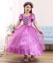 Princess Rapunzel Party Kids Dress Costume Dress Ball Gown for Girls 2-10 Y - £18.30 GBP