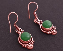 Sterling Silver Green Onyx Round Shape Silver /Gold / Rose Plated Earrings Gift - £26.14 GBP+
