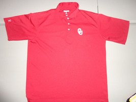 Red Embroidered Oklahoma Sooners OU NCAA Polo Shirt Adult L Free US Shipping - £16.49 GBP