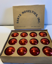 Vintage Santa novelties Glass Red tree ornaments set with box - £17.38 GBP