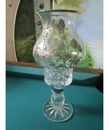 Victorian Glass Silver Overlay Candleholder, Sterling Vase, Cruet Apothe... - $51.45 CAD+