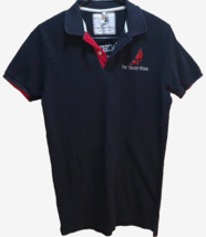 The Yacht Week Black Men&#39;s Sewn Spain United Kingdom Flags Polo Shirt L - $22.08