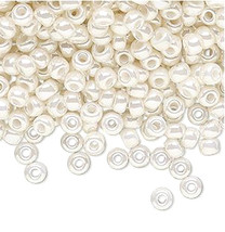 Miyuki 6/0, Op Ivory Pearl 592, Round Seed Bead, 50g glass beads, rocaille - $8.50