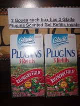 Glade RASPBERRY FIELD Plugins Gel Scented Plug In refills 2 boxes 3 Gels... - £23.01 GBP