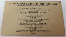 Maplewood Schools Commencement Program 1917 Admission Card St. Louis Ant... - £14.61 GBP