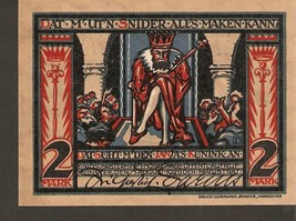 Germany Banknote Notgeld der stadt Munster 2 Mark 1921- with watermark - $4.90