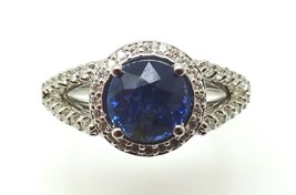 Authenticity Guarantee 
14k Gold 2 Carat Blue Genuine Natural Sapphire and Di... - £1,776.60 GBP