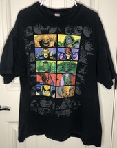 Marvel Character Collage Shirt Mens 2XL Hulk Spiderman Wolverine Mad Eng... - $53.12