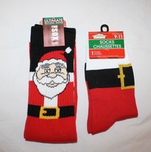 Womens 9 11 Santa Christmas HO HO HO Elf Socks Two Sox Stocking Stuffer Lot of 2 - £6.27 GBP