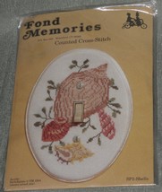 Counted Cross Stitch Kit &quot;Shells&quot; Acrylic Light Switch Plate Sealed Vintage - £13.51 GBP