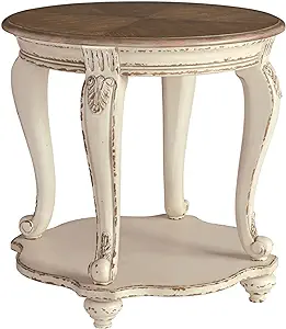 Signature Design by Ashley Realyn French Country Two Tone Round End Table, Chipp - £235.09 GBP