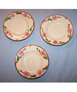 Vintage 3 Metlox Hand-Decorated Camellia Brown Rim Fruit Bowls-6 1/8 inches - $308.88 MXN
