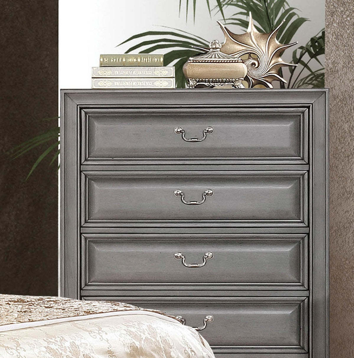 Transitional Gray Chest with Dovetail Drawers - Bedroom Furniture Item image 3