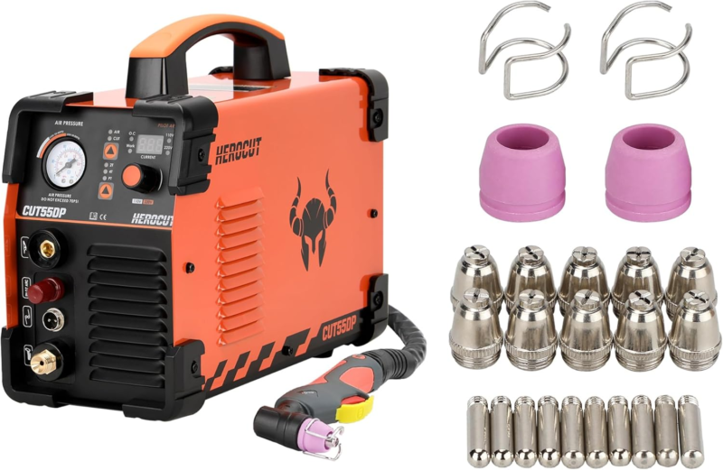  110V/220V HF Pilot Arc 55Amps Plasma Cutter &amp; AG60P Consumables Kit 24 PCS - $282.34