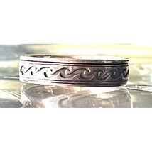 MEN&#39;S PETER STONE 925 STERLING SILVER WAVES PATTERN BAND RING SIZE 15.75... - $53.46