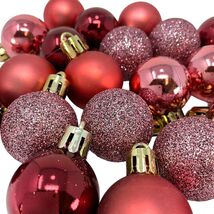 1 Inch Shiny, Matte &amp; Glitter Pink Plastic Christmas Ball Ornaments 24 P... - $14.83