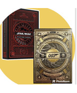 deal 2 pack  red Edition Star Wars &amp; 007 James Bond Gold Playing Cards - - £23.65 GBP