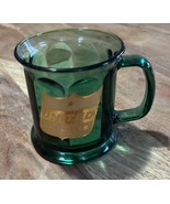 Vintage RARE NOS green glass coffee mug featuring the United Airlines - $25.85