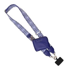 Clip &amp; Go Phone Crossbody Strap Zipper RFID Pouch Diamond Pattern Royal ... - $35.64