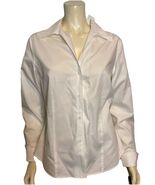 NWT Jones New York Women&#39;s Long Sleeve Blouse White Size 12 - $704.58 MXN