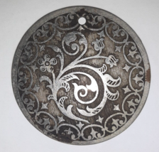 Antique Floral Singer 15-30 27 127 Sewing Machine Round Rear Cover Plate - $9.90