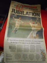 Great Collectible Newspaper ST.LOUIS DISPATCH :Jubilation&quot; Mark McGwire 62 Homer - £9.95 GBP