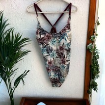 NWT Hurley Ladies&#39; One-Piece Swimsuit, Blue burgandy Palm flower Print S... - £17.13 GBP