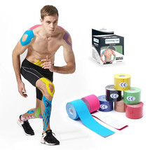 8Pack Kinesiology Tape Waterproof Breathable Cotton Elastic (5mx5cm)Mixe... - £24.69 GBP