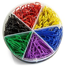 Officemate PVC Free Color Coated Paper Clips, 450 Per Tub Office Paper C... - £10.18 GBP