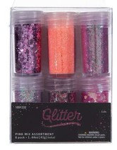 Pink Mix Assorted Glitter 6 Pack New - £7.00 GBP