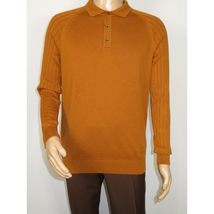 Men's Sweater Knit By BRANGO Turkey Polo Neck Cotton Blend 21220 Mustard image 11