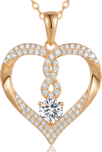 Infinity Heart Necklaces for Women Gold Plated and 925 Sterling Silver Infinity  - £128.28 GBP