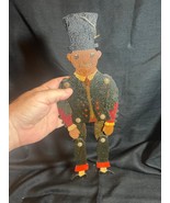 Antique Old Hampelmann Jumping Jack Toy Puppet Folk Art Primitive Painte... - $226.24 CAD