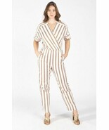 Maje Pieni Striped V-Neck Twill Jumpsuit ( 38 ) - $230.03 CAD